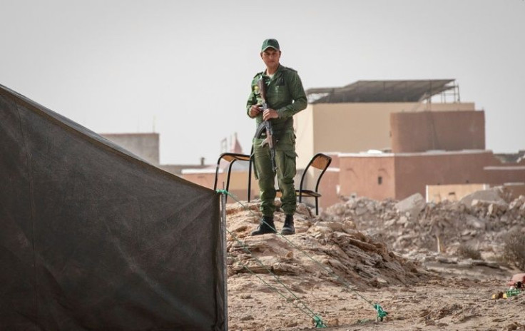 A Moroccan soldier stands guard at an outpost in Western Sahara