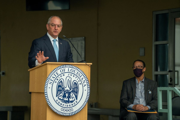 Louisiana Governor John Bel Edwards holds a ceremony in New Orleans, Louisiana, U.S., January 5, 2022.  