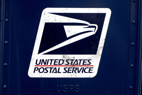 A U.S. Postal Service (USPS) logo is pictured on a mail box in the Manhattan borough of New York City, New York, U.S., August 21, 2020. 