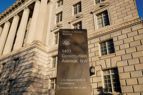The Department of Commerce building is seen before an expected report of new home sales numbers in Washington, U.S., January 26, 2022.   