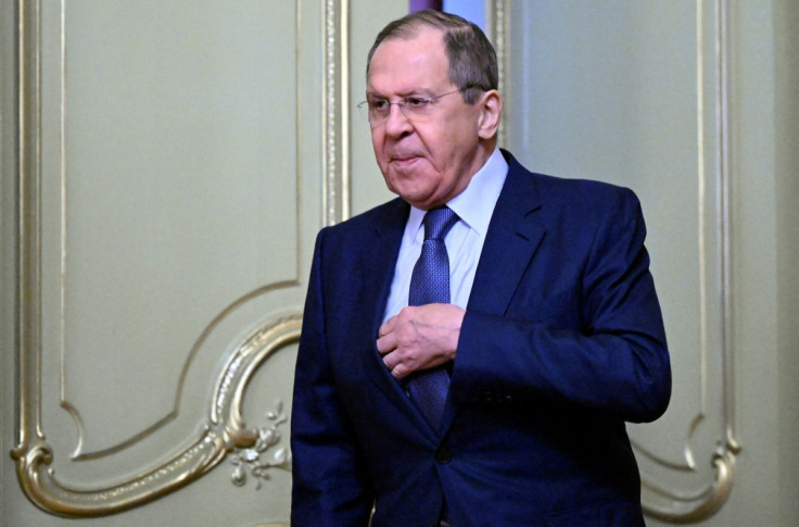 Russian Foreign Minister Sergei Lavrov attends a news conference following talks with President of the International Committee of the Red Cross (ICRC) Peter Maurer in Moscow, Russia March 24, 2022. Kirill Kudryavtsev/Pool via REUTERS