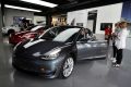 A Tesla Model 3 is seen in a showroom in Los Angeles, California U.S. January 12, 2018. 