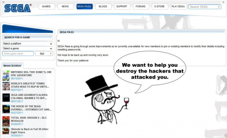 Sega hacked, LulzSec offers help