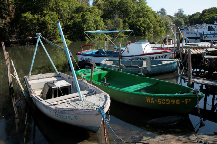 Fishing boats are seen docked at a fishermen village in Cojimar, Cuba, March 29, 2022. 