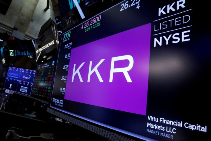 Trading information for KKR & Co is displayed on a screen on the floor of the New York Stock Exchange (NYSE) in New York, U.S., August 23, 2018. 