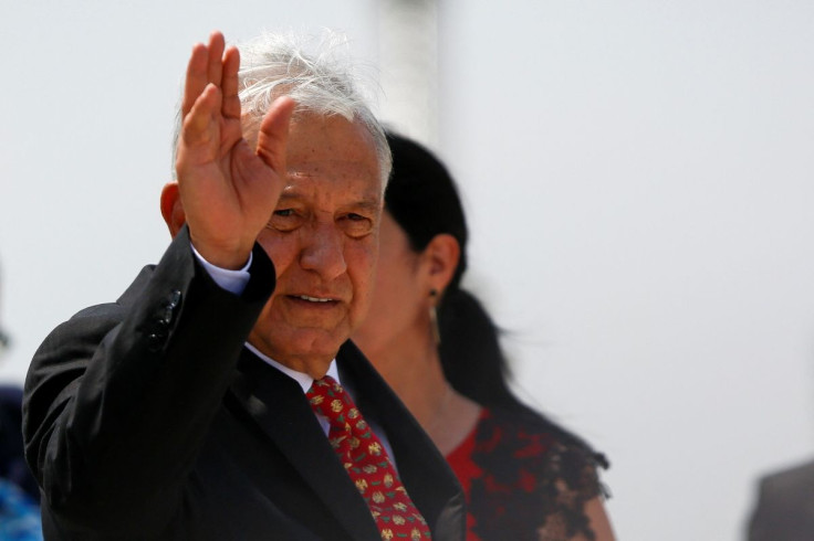 Mexican President Andres Manuel Lopez Obrador gestures as he attends the inauguration ceremony of the new Felipe Angeles International Airport, in the Zumpango municipality in Mexico state, Mexico March 21, 2022. 