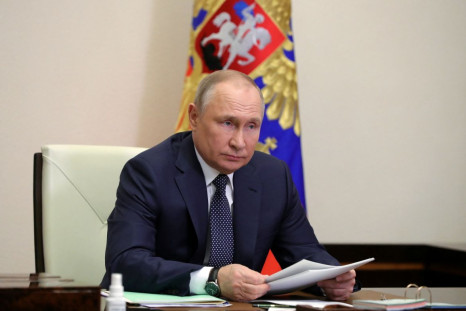 Russian President Vladimir Putin chairs a meeting on the development of air transportation and aircraft manufacturing, via a video link at the Novo-Ogaryovo state residence outside Moscow, Russia March 31, 2022. Sputnik/Mikhail Klimentyev/Kremlin via REUT