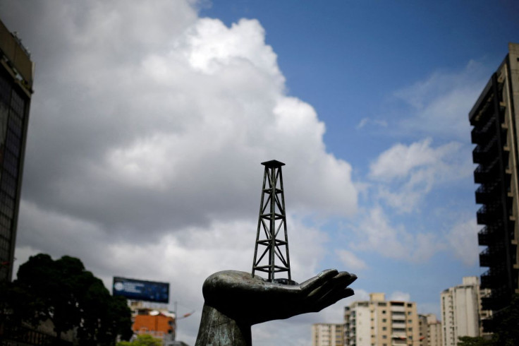 A sculpture is seen outside a building of Venezuela's state oil company PDVSA in Caracas, Venezuela June 14, 2016.