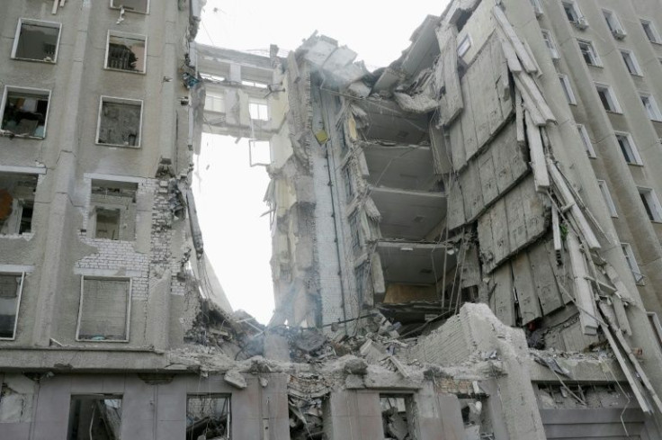 The missile struck as people arrived at the start of the working day