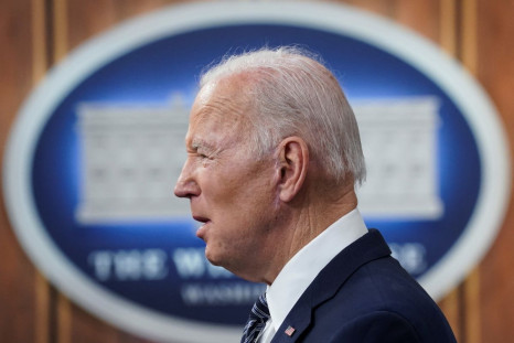 U.S. President Joe Biden announces the release of 1 million barrels of oil per day for the next six months from the U.S. Strategic Petroleum Reserve, as part of administration efforts to lower gasoline prices, during remarks in the Eisenhower Executive Of