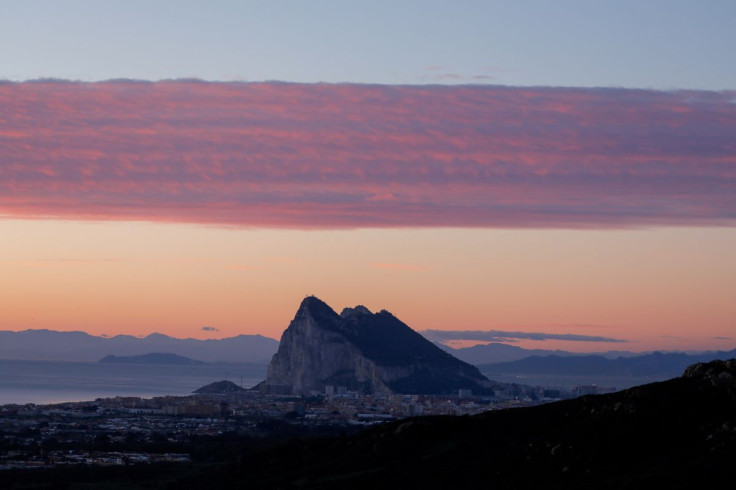 A general view of the Rock of Gibraltar landmark at dawn, on the first day of work following a post-Brexit deal, in La Linea de la Concepcion, Spain January 4, 2021.