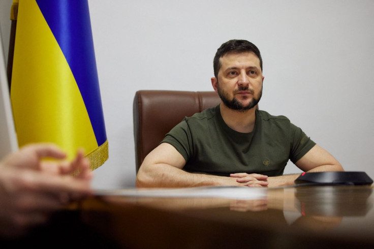 Ukraine's President Volodymyr Zelenskiy addresses the Australian parliament via videolink, as Russia's attack on Ukraine continues, in Kyiv, Ukraine March 31, 2022. Ukrainian Presidential Press Service/Handout via REUTERS