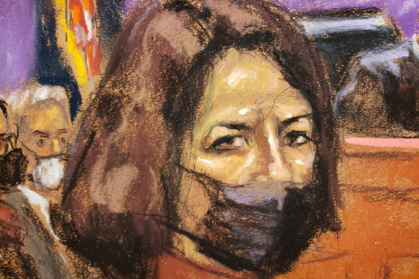 Jeffrey Epstein associate Ghislaine Maxwell sits as the guilty verdict in her sex abuse trial is read in a courtroom sketch in New York City, U.S., December 29, 2021. 