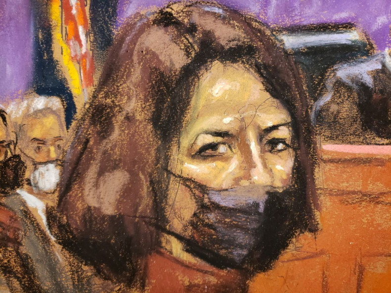 Jeffrey Epstein associate Ghislaine Maxwell sits as the guilty verdict in her sex abuse trial is read in a courtroom sketch in New York City, U.S., December 29, 2021. 