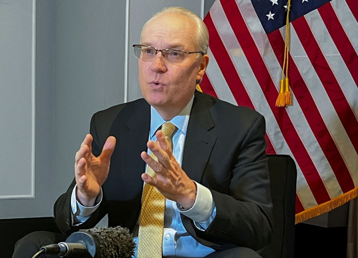 U.S. special envoy for Yemen Tim Lenderking, attends an interview with Reuters in Amman, Jordan April 2, 2022. Picture taken April 2, 2022. 