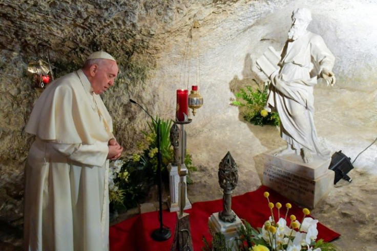 Following in the footsteps of former popes John Paul II and Benedict XVI, Francis visited the holy grotto in Rabat, lighting a candle and saying a prayer
