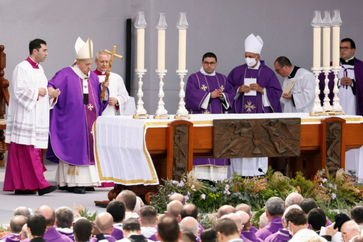Pope Francis holds a Holy Mass at the Granaries in Floriana, Malta, April 3, 2022.