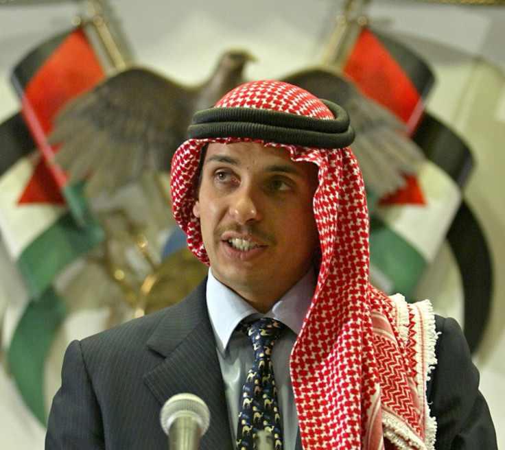 Jordan's Crown Prince Hamza bin Hussein delivers a speech to Muslim clerics and scholars at the opening ceremony of a religious conference at the Islamic Al al-Bayet University in Amman, Jordan August 21, 2004.