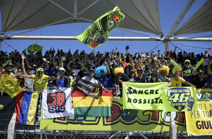 Gone but not forgotten: Fans of the former MotoGP rider Valentino Rossi in the stands