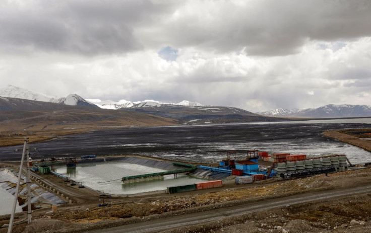 A general view shows a sewage treatment station at the Kumtor open pit gold mine at an altitude of about 4,000 meters above sea level in the Tien Shan mountains, Kyrgyzstan, May 28, 2021.   