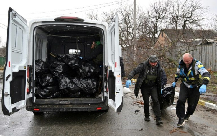 On Saturday, AFP saw the bodies of at least 22 people in civilian clothes on a single street in Bucha