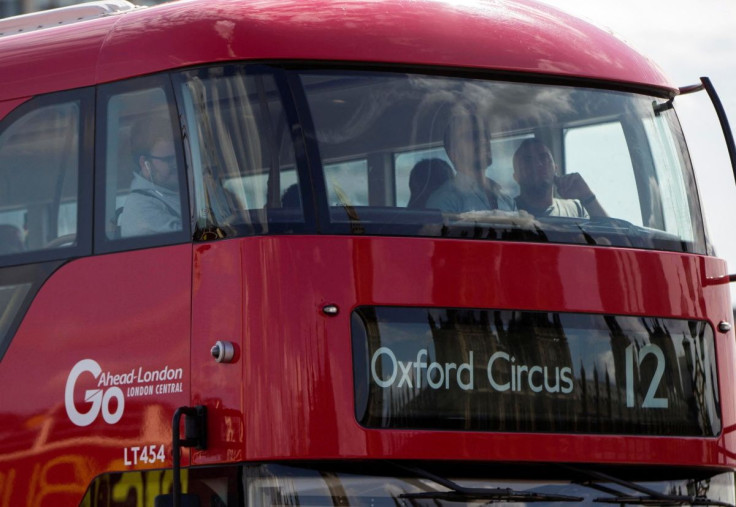 A Go-Ahead bus crosses Westminster Bridge in London, Britain August 29, 2015.