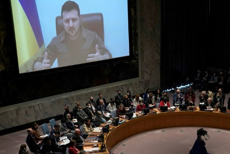 Volodymyr Zelensky addresses the United Nations Security Council