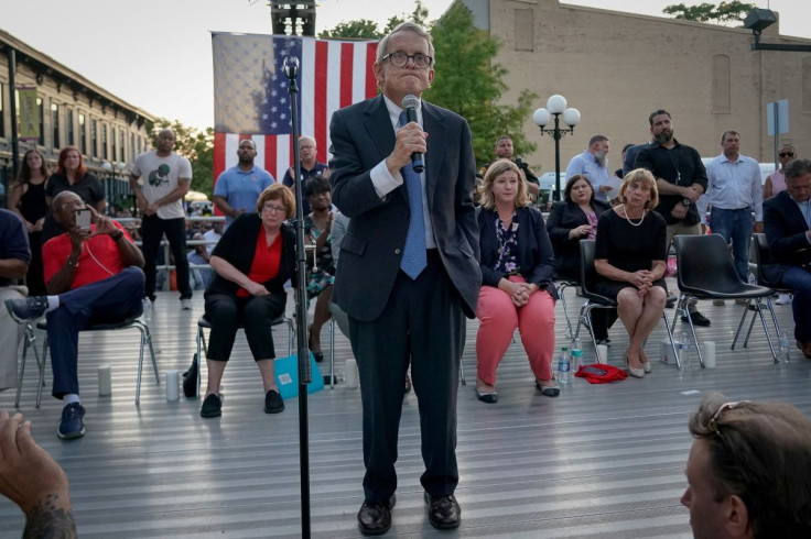 Ohio Governor Mike DeWine speaking in Dayton, Ohio, U.S. August 4, 2019.  