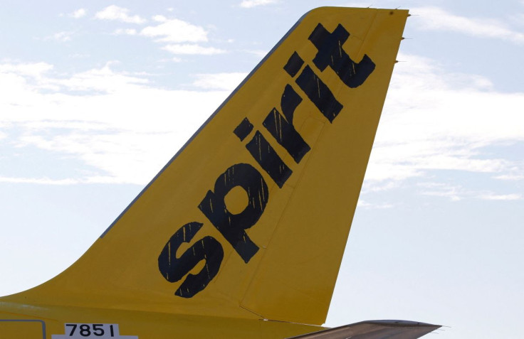 A logo of low cost carrier Spirit Airlines is pictured on an Airbus plane in Colomiers near Toulouse, France, November 6, 2018. 