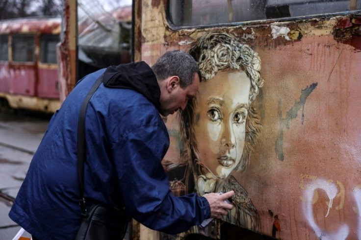 C215 has also tagged walls in the western city of Lviv and in the central town of Zhytomyr