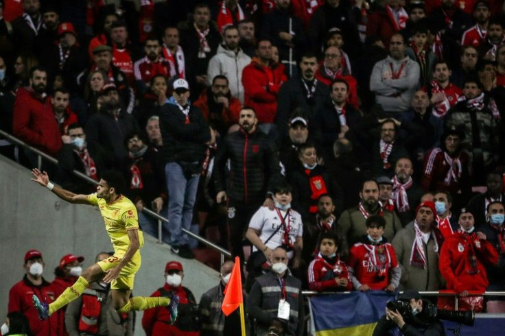 Luis Diaz scored his team's third goal in Liverpool's 3-1 win away at Benfica on Tuesday.