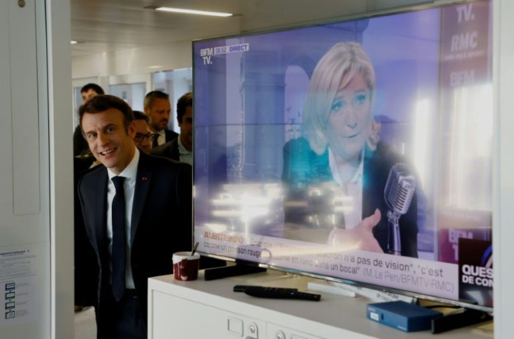 Polls project Macron winning the first round with a score in the high twenties, followed by Le Pen and then Melenchon.