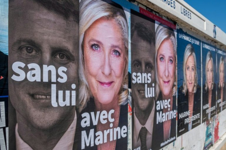 Even before the first round, Marine Le Pen's campaign is setting up the presidential vote as a duel with incumbent Emmanuel Macron