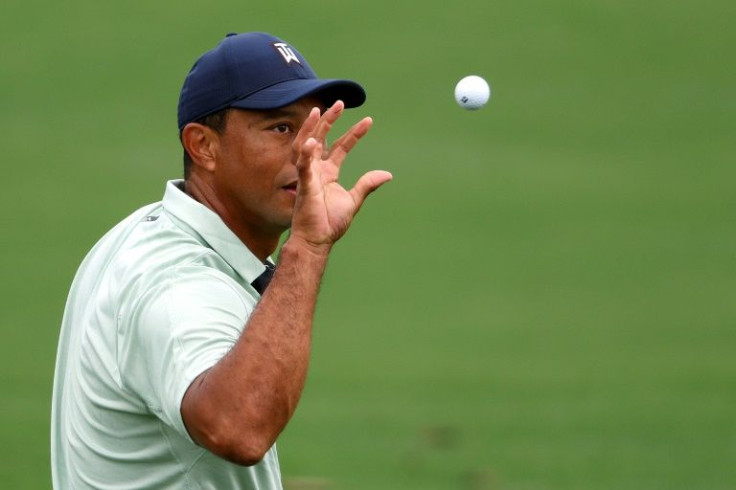 In it to win it: Tiger Woods warms up on the driving range prior to a practice round before the Masters at Augusta National