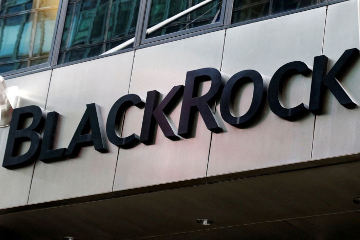 The BlackRock logo is seen outside of its offices in New York City, U.S., October 17, 2016.  