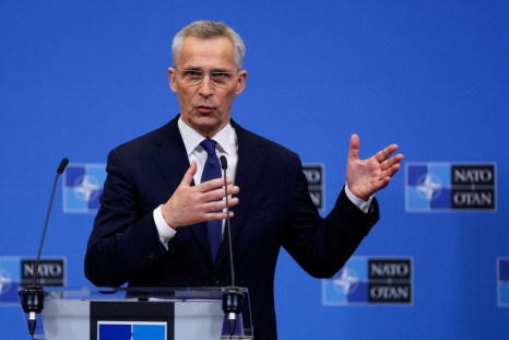 NATO Secretary General Jens Stoltenberg holds a news conference during a NATO summit to discuss Russia's invasion of Ukraine, in Brussels, Belgium, March 24, 2022. 