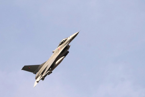 U.S. Air Force F-16 fighter flies during Chrystal Arrow 22 military drill in Adazi military base, Latvia March 11, 2022. 