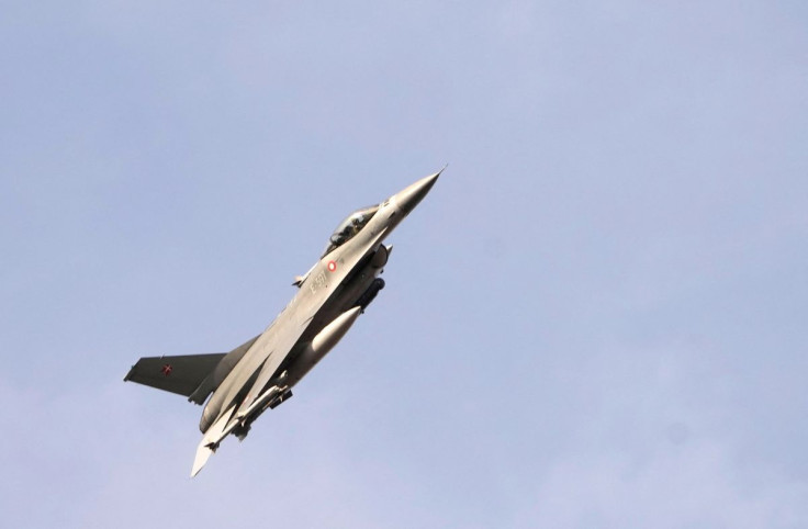 U.S. Air Force F-16 fighter flies during Chrystal Arrow 22 military drill in Adazi military base, Latvia March 11, 2022. 