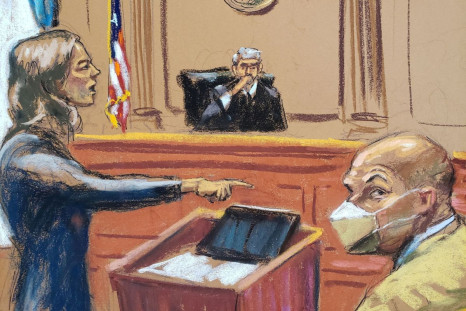 Assistant U.S. Attorney Lindsey Keenan speaks during opening statements in the trial of Lawrence Ray in New York, U.S., March 10, 2022 in this courtroom sketch.  