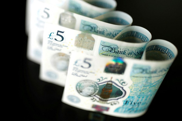 British five pound banknotes are seen in this picture illustration taken November 14, 2017.