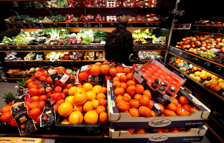 Full shelves with fruits are pictured in a supermarket during the spread of the coronavirus disease (COVID-19) in Berlin, Germany, March 17, 2020. 
