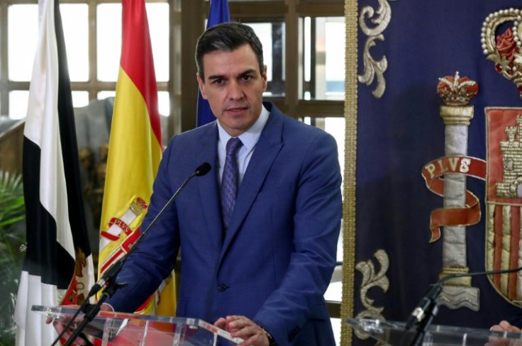 Spain's Prime Minister Pedro Sanchez, pictured on March 23, 2022 during an official visit to Spain's tiny North African enclave of Ceuta