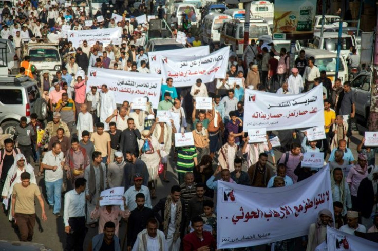Protesters take to the streets in Yemen's goverment-held third city Taez, angry that the ceasefire has not put an end to a protracted rebel siege