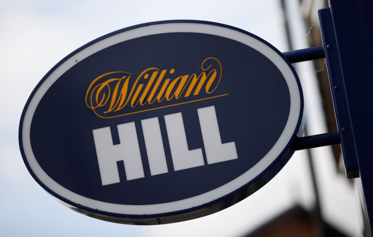 Signage is seen outside a William Hill betting shop in Manchester, Britain, September 9, 2021.