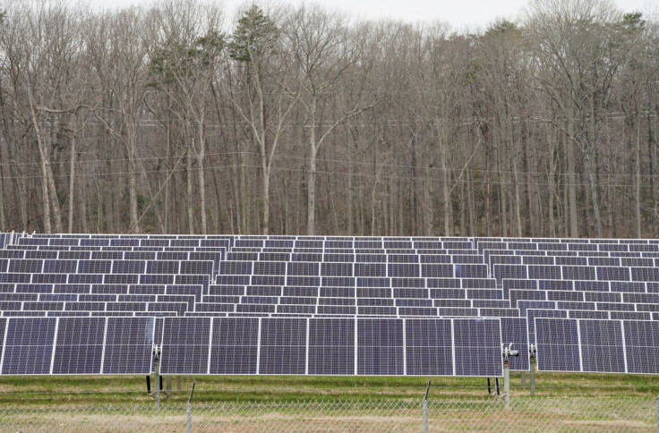 Solar panels facing the sun are seen in the Spotsylvania Solar Energy Center, the largest solar project east of the Rockies, in Locust Grove, Virginia, U.S. April 4, 2022.  