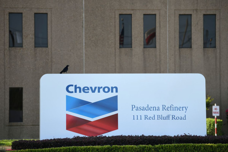 An entrance sign at the Chevron refinery, located near the Houston Ship Channel, is seen in Pasadena, Texas, U.S., May 5, 2019.