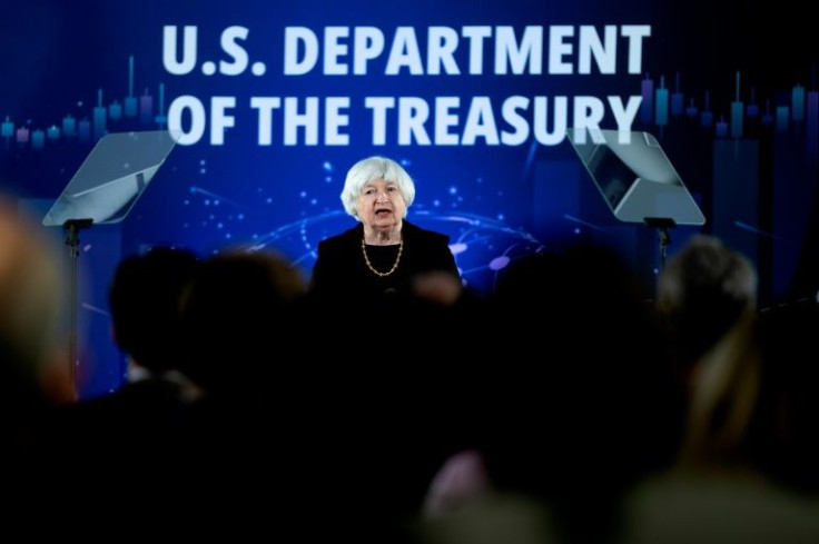 US Treasury Secretary Janet Yellen speaks on digital assets at American University in Washington on April 7, 2022