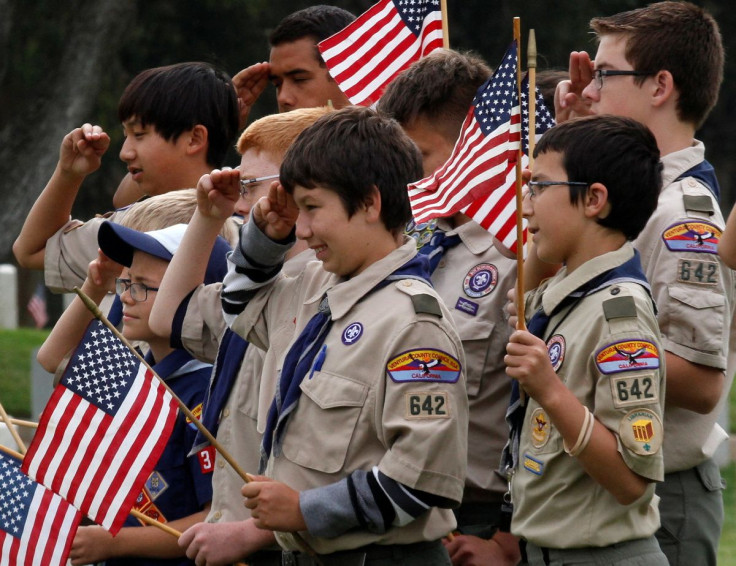 Boy Scouts of America troop members attend a Memorial Day weekend commemorative event in Los Angeles, California, May 25, 2013.