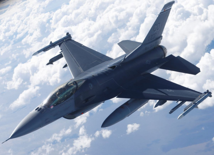 A U.S. Air Force F-16 fighter taking part in the U.S.-led Saber Strike exercise flies over Estonia June 6, 2018.