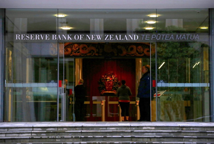 A security guard stands in the main entrance to the Reserve Bank of New Zealand located in central Wellington, New Zealand, July 3, 2017. 